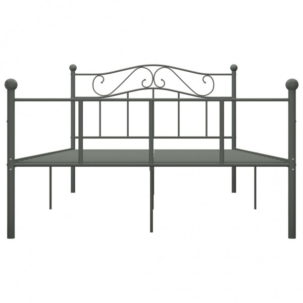 Estructura de cama de metal gris 160x200 cm M 3
