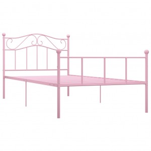 Estructura de cama de metal rosa 90x200 cm H