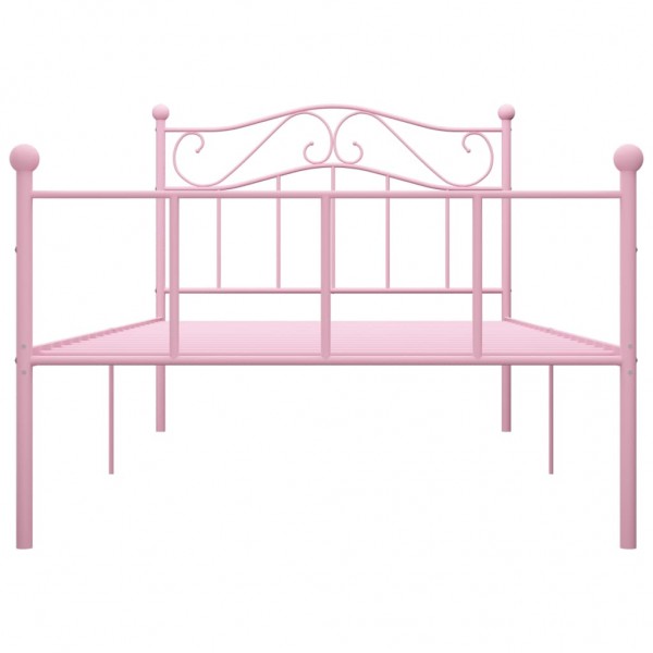 Estructura de cama de metal rosa 90x200 cm M 3