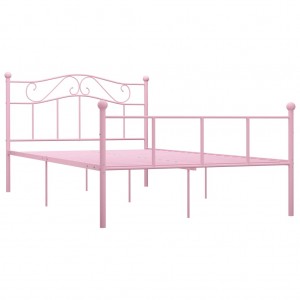 Estructura de cama de metal rosa 160x200 cm H