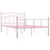 Estructura de cama de metal rosa 160x200 cm 2