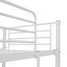 Estructura de litera con mesa de metal blanco 90x200 cm 5
