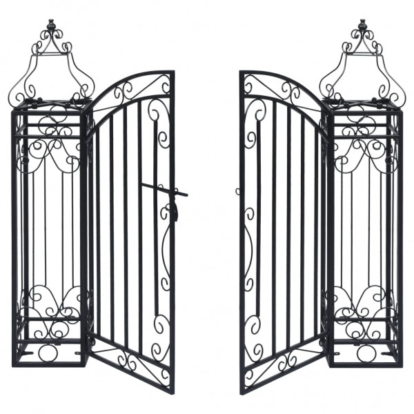 Puerta de jardín decorativa de hierro forjado 122x20.5x100 cm M 3
