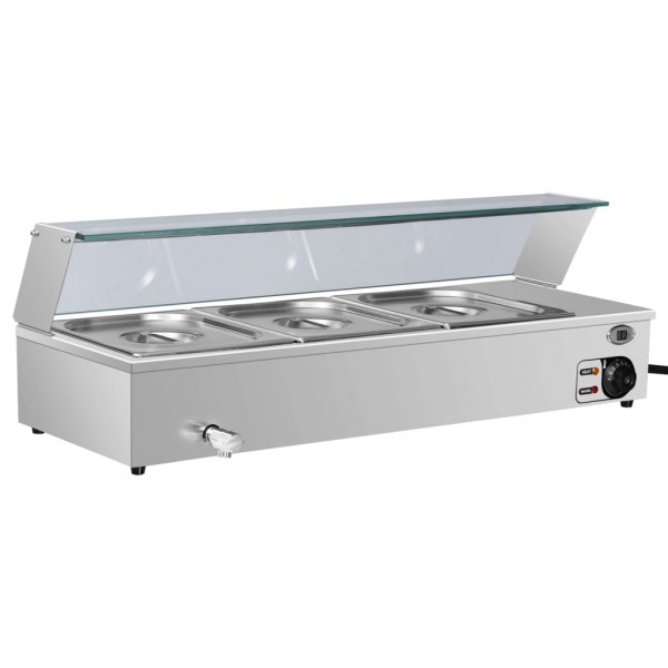 Calientaplatos Gastronorm baño maría 3 pzas acero inox GN 1/2 D