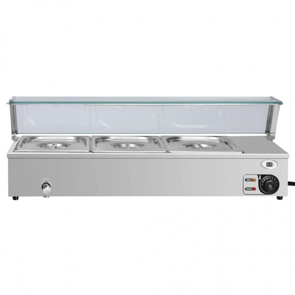 Calientaplatos Gastronorm baño maría 3 pzas acero inox GN 1/2 M 4