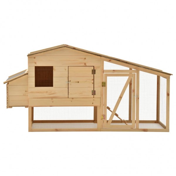 Gallinero de madera maciza de pino 178x67x92 cm M 3