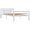 Estrutura de cama 90x200 cm metal branco e preto 2