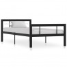 Estrutura de cama 100x200 cm metal preto e branco 1