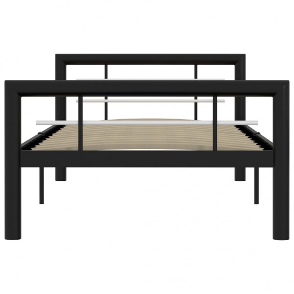 Estrutura de cama 100x200 cm metal preto e branco M 3