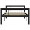 Estrutura de cama 100x200 cm metal preto e branco 3