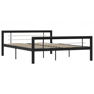 Estrutura de cama 160x200 cm metal preto e branco H