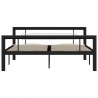 Estrutura de cama 160x200 cm metal preto e branco 3