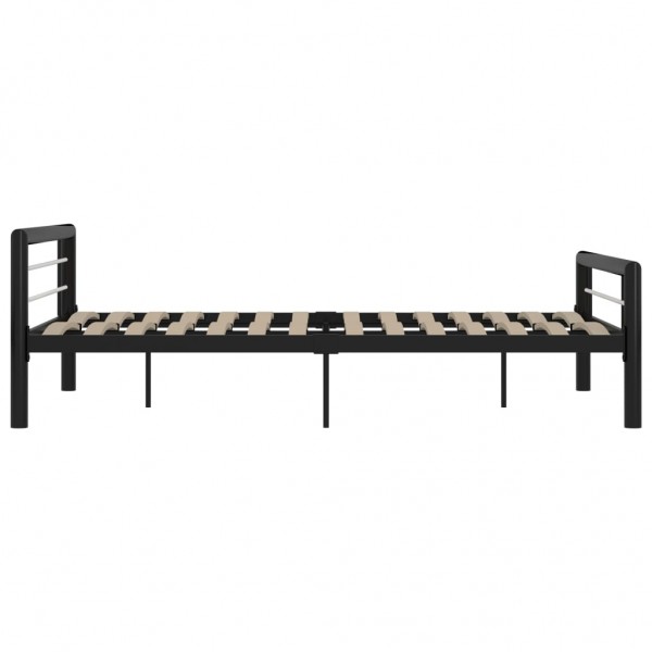 Estructura de cama de metal negro y blanco 160x200 cm M 4