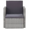 Sillón de jardín con cojines ratán sintético gris 2
