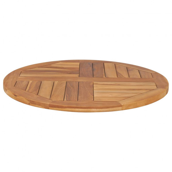 Superficie de mesa redonda madera maciza de teca 2.5 cm 70 cm M 3