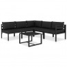 Set muebles de jardín 6 pzas y cojines aluminio gris antracita 1