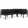 Set muebles de jardín 4 pzas y cojines aluminio gris antracita 1