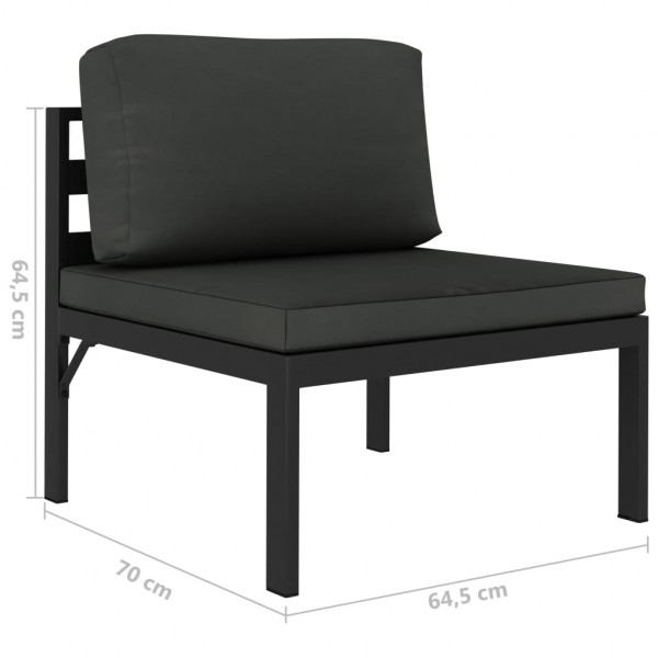 4 pcs conjunto lounge jardim com almofadões alumínio antracite M 5