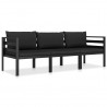3 pcs conjunto lounge jardim com almofadões alumínio antracite 1