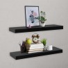 Prateleiras de parede suspensas 2 pcs 60x20x3.8 cm preto 1