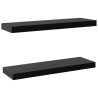 Prateleiras de parede suspensas 2 pcs 60x20x3.8 cm preto 2