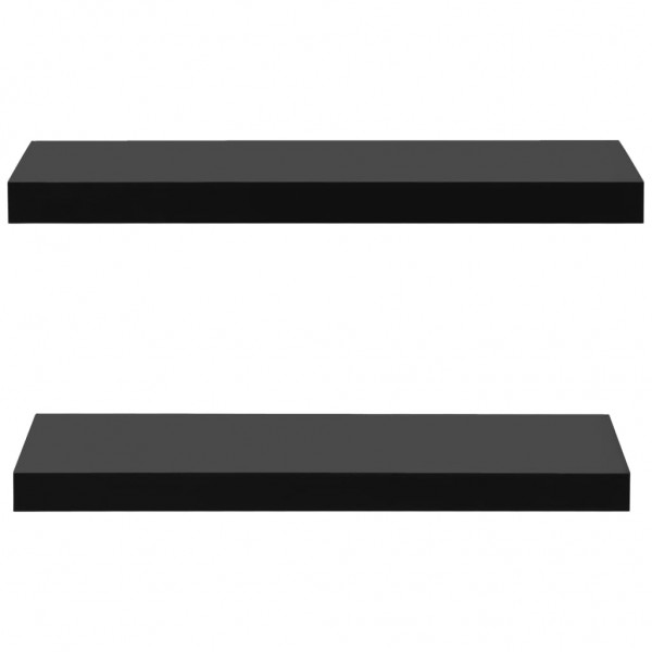 Estantes flotantes de pared 2 unidades negro 60x20x3.8 cm M 3