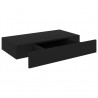 Estante de pared flotante con cajón negro 48x25x8 cm 3