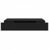 Estante de pared flotante con cajón negro 48x25x8 cm 4