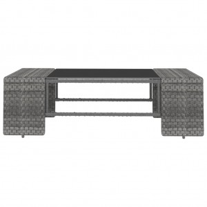 Juego de muebles de jardín 8 piezas ratán sintético gris H