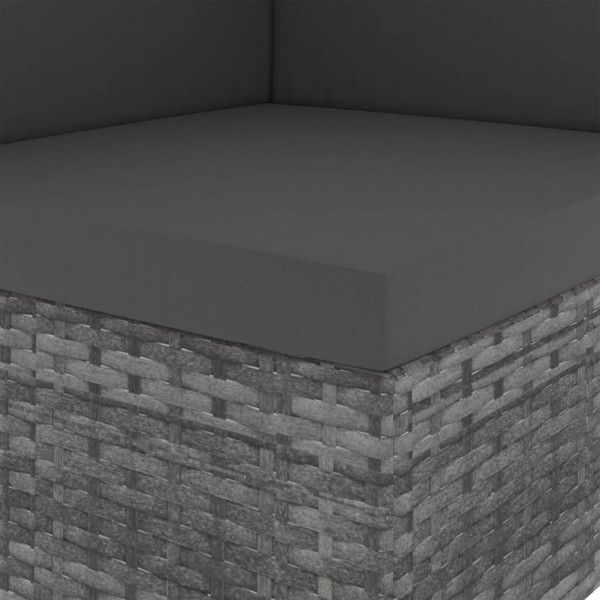 Juego de muebles de jardín 7 piezas ratán sintético gris M 2