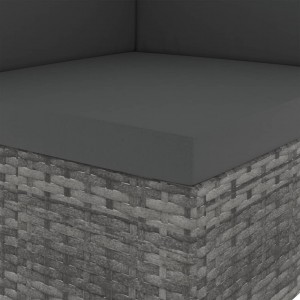 Juego de muebles de jardín 9 piezas ratán sintético gris H