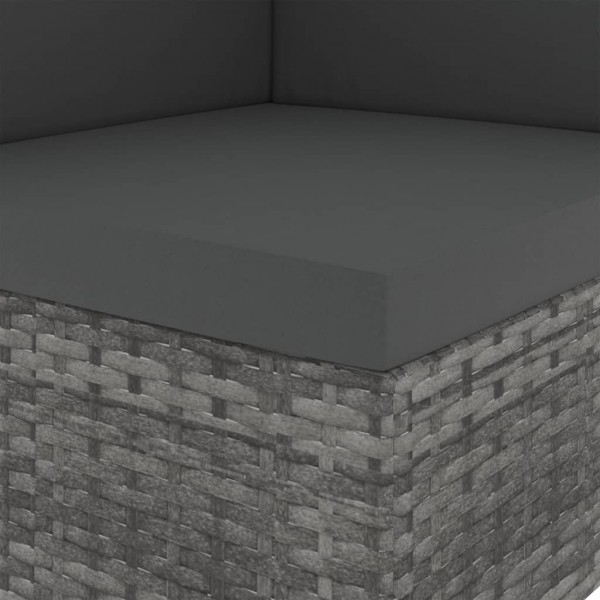 Juego de muebles de jardín 9 piezas ratán sintético gris M 2