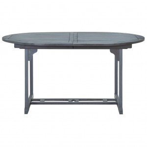 Mesa de Jardim 200 x 100 x 75 cm Madeira Maciça de Acácia Cinza H