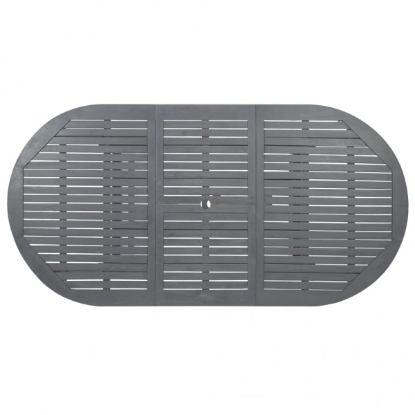 Mesa de jardín madera maciza de acacia gris 200x100x75 cm M 5