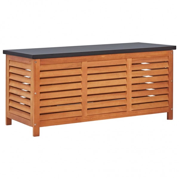 Caja de almacenaje jardín madera maciza eucalipto 117x50x55 cm D