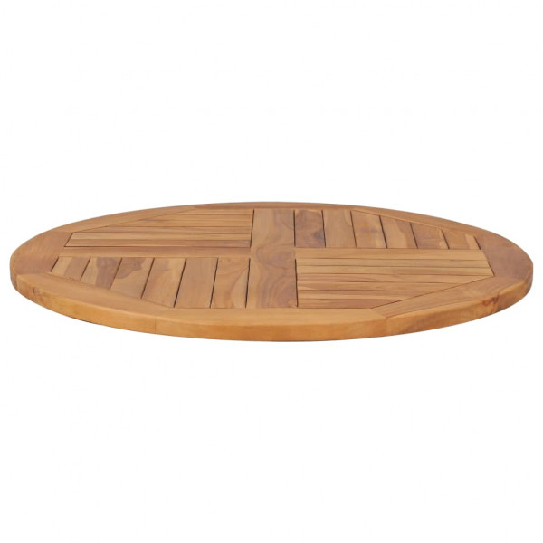 Superficie de mesa redonda madera maciza de teca 2.5 cm 80 cm M 3