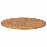 Superficie de mesa redonda madera maciza de teca 2.5 cm 80 cm 3