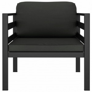 Sofá individual con cojines aluminio antracita H