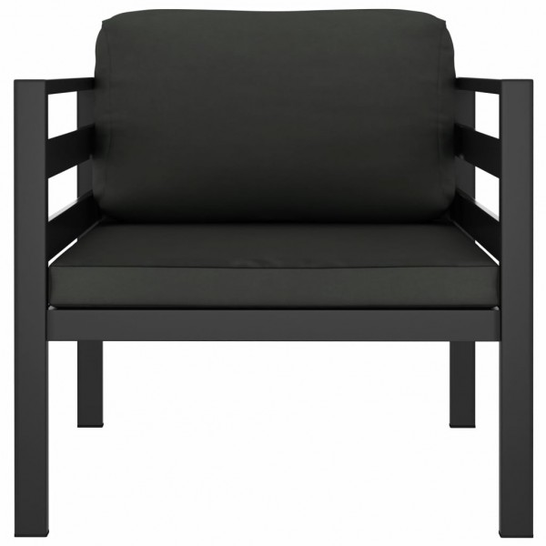 Sofá individual com almofadões alumínio antracite M 2