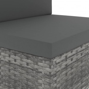 Sofá seccional de 2 plazas de ratán sintético gris H