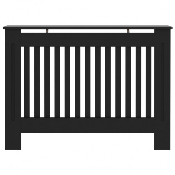 Cubierta para radiador MDF negro 112x19x81 cm M 3