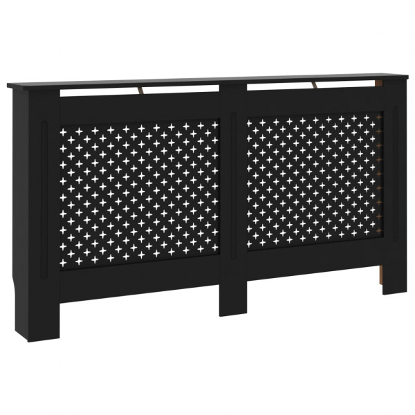 Cobertura de radiador 152x19x81.5 cm MDF preto M 2