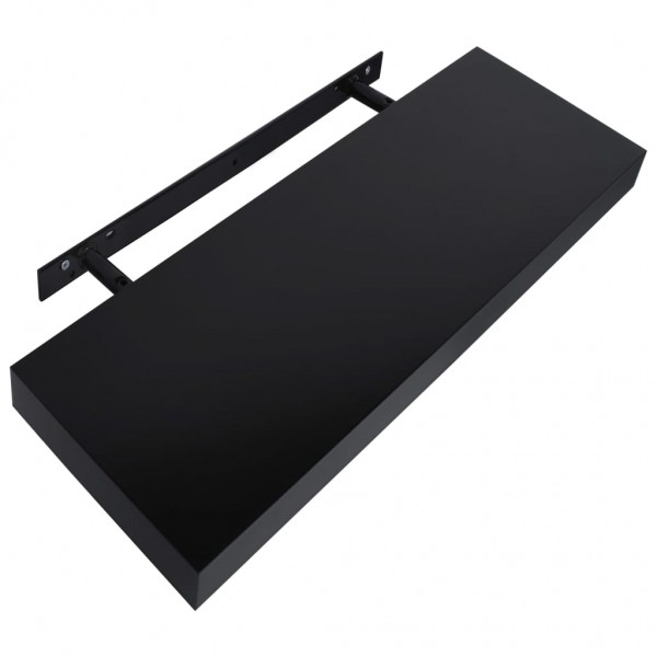 Prateleiras de parede suspensas 2 pcs 40x20x3.8 cm preto M 4