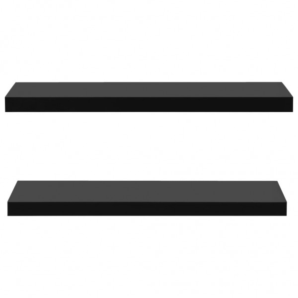 Prateleiras de parede suspensas 2 pcs 100x20x3.8 cm preto M 3