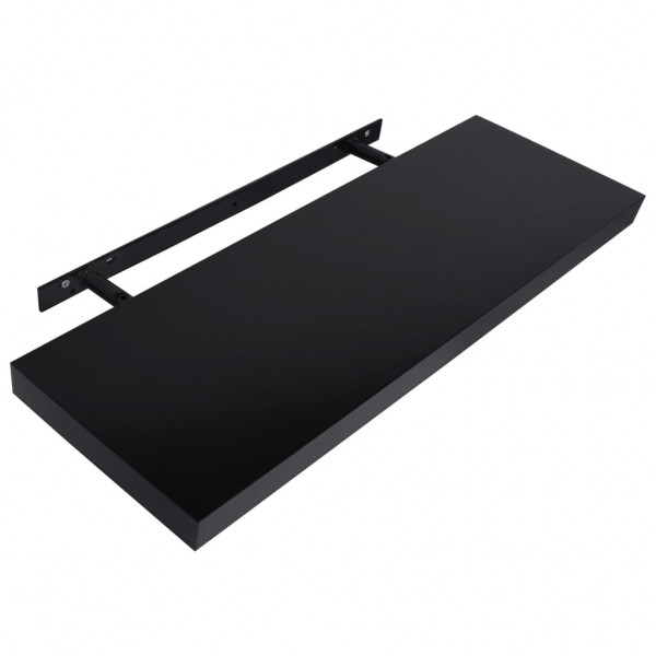 Prateleiras de parede suspensas 2 pcs 100x20x3.8 cm preto M 4