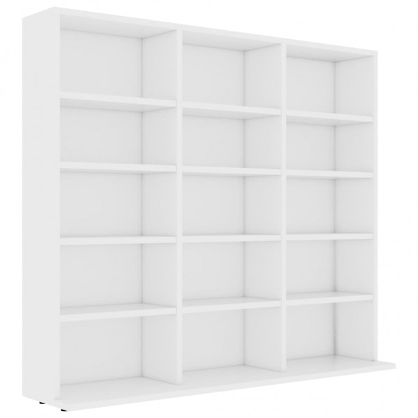 Armario para CDs madera contrachapada blanco 102x23x89.5 cm M 2