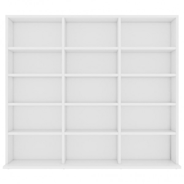 Armario para CDs madera contrachapada blanco 102x23x89.5 cm M 4