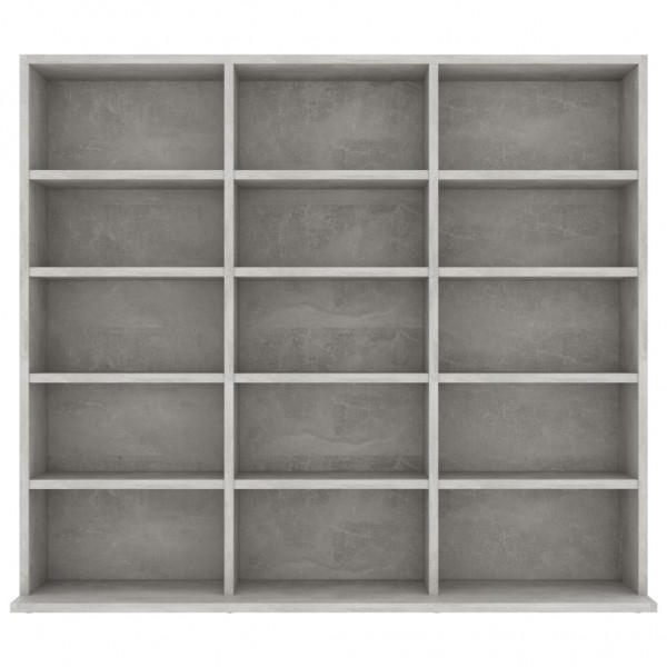 Estantería para CD contrachapada gris hormigón 102x23x89.5 cm M 4