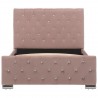 Estrutura de cama 100x200 cm veludo rosa 4