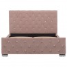 Estrutura de cama 120x200 cm veludo rosa 4